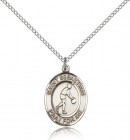 St. Sebastian Basketball Medal, Sterling Silver, Medium
