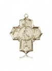 Mt Carmel 4 Way Cross Pendant, 14 Karat Gold