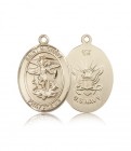 St. Michael Navy Medal, 14 Karat Gold, Large