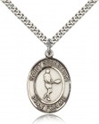St. Sebastian Tennis Medal, Sterling Silver, Large