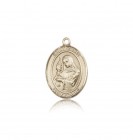 St. Clare of Assisi Medal, 14 Karat Gold, Medium