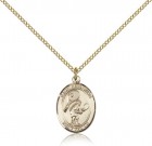 St. Sebastian Tennis Medal, Gold Filled, Medium