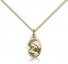 Madonna and Child Medal, Gold Filled