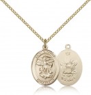 St. Michael Navy Medal, Gold Filled, Medium