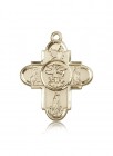 Our Lady 5 Way Cross Pendant, 14 Karat Gold