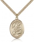 St. Anthony of Padua Medal, Gold Filled, Large