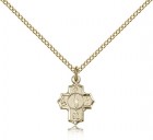 5 Way Cross Motherhood Medal, Gold Filled