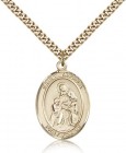 St. Angela Merici Medal, Gold Filled, Large