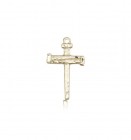 Nail Cross Pendant, 14 Karat Gold