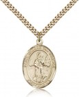 St. Isidore the Farmer Medal, Gold Filled, Large