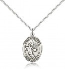 St. Sebastian Basketball Medal, Sterling Silver, Medium