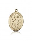 St. Sebastian Wrestling Medal, 14 Karat Gold, Large