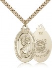 St. Christopher Coast Guard Medal, Gold Filled