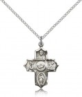 5 Way Cross Pendant, Sterling Silver