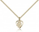 Women's Heart Shaped 14kt Gold Filled St. Anthony of Padua Pendant