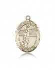 St. Christopher Volleyball Medal, 14 Karat Gold, Large