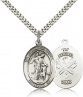 Guardian Angel National Guard Medal, Sterling Silver, Large