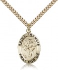 St. Francis of Assisi Medal, Gold Filled