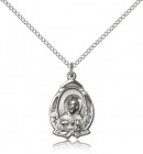 Scapular Medal, Sterling Silver