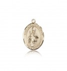 St. Augustine of Hippo Medal, 14 Karat Gold, Medium