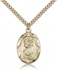 Men's Oval 14kt Gold Filled St. Christopher Medal