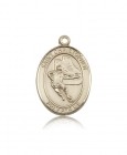 St. Christopher Hockey Medal, 14 Karat Gold, Large