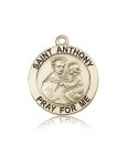 St. Anthony Medal, 14 Karat Gold