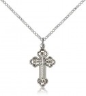 Russian Cross Pendant, Sterling Silver