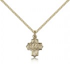 5 Way Cross Pendant, Gold Filled