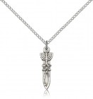 Menorah Star Fish Medal, Sterling Silver