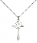 Holy Sprit Cross Pendant, Sterling Silver