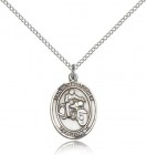 St. Christopher Motorcycle Medal, Sterling Silver, Medium
