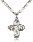 Franciscan 4 Way Cross Pendant, Sterling Silver