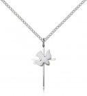 Holy Sprit Cross Pendant, Sterling Silver