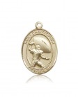 St. Christopher Football Medal, 14 Karat Gold, Large