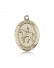 St. Kateri Equestrian Medal, 14 Karat Gold, Large