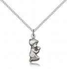 Praying Boy Medal, Sterling Silver