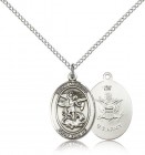 St. Michael Army Medal, Sterling Silver, Medium