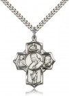 St. Philomena Vian Bos Jude Ger Medal, Sterling Silver