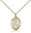 St. Christopher Softball Medal, Gold Filled, Medium