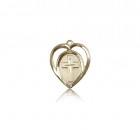 Heart Cross Pendant, 14 Karat Gold