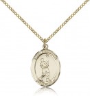 St. Sebastian Lacrosse Medal, Gold Filled, Medium