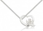 Heart Guardian Angel Medal, Sterling Silver