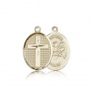 National Guard Cross Pendant, 14 Karat Gold