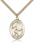 St. Christopher Soccer Medal, Gold Filled, Large