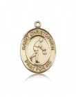 St. Christopher Basketball Medal, 14 Karat Gold, Large