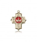 5 Way Cross Pendant, 14 Karat Gold