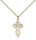 St. Olga Cross Pendant, Gold Filled