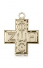 Light and Life Cross Pendant, 14 Karat Gold
