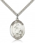 St. Charles Borromeo Medal, Sterling Silver, Large